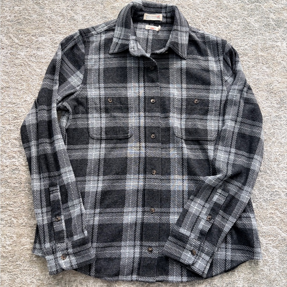 Faherty Legend Shirt in grey and black plaid